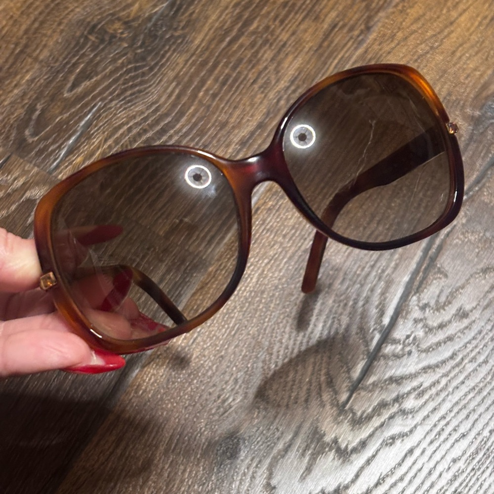 Fendi Elegant Brown tortoise shell Sunglasses with rhinestones Authentic - Picture 3 of 9
